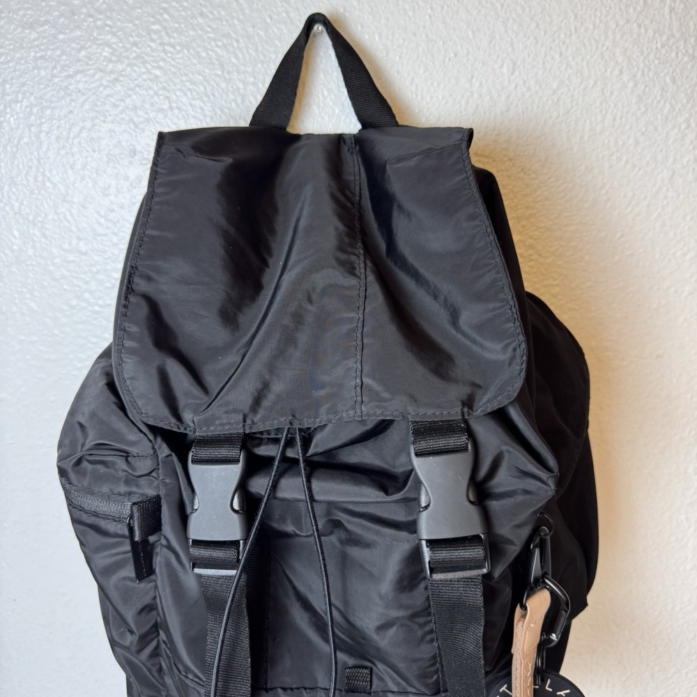 Adidas Stella McCartney Black Backpack Classic Drawstring Athletic Gym Bag - Picture 5 of 16